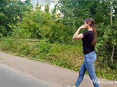 evelina darling cocky bitch who shows tits in public and sucks dick in dangerous zones