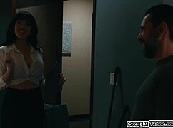 Teacher offers mouth for stepson's dick to clear waiting list