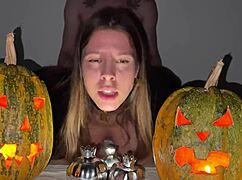 Watch Her Squirt on Halloween Night Without Cumming Early!