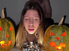 Watch Her Squirt on Halloween Night Without Cumming Early!
