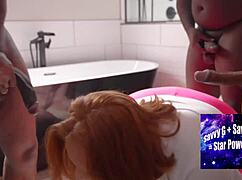 Bathroom blowbang, is this voluptuous redhead julie ginger's wildest?