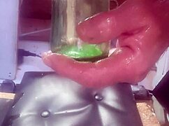 Watch this huge bottle slide deep into my tight ass!