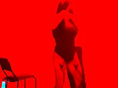 scruffy man invites to exclusive catwalk sexy lingerie dance