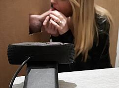 Bettie Hayward chats about her gloryhole blowjob series episode 33 with deepthroat and cum in mouth