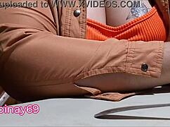 milf stepmom flashes big boobs outdoors while drunk