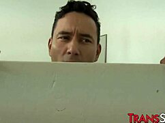 cute shemale isabella sorrenti sucks big cock at gloryhole 😏