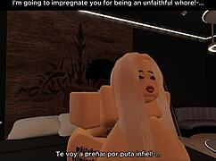 Snowbunny from Roblox cheats on her boyfriend with a big black cock in fan session 1