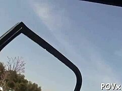 seductive girlfriend blends cock riding with oral skills