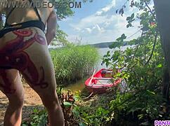 Stepsister celebrates 25k subs by riding stepbrother's dick publicly on river boat.