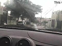 My neighbor's wife paid for a delicious blowjob in the Uber car