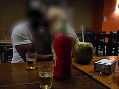 I felt excited meeting my black lover at the bar, then he fucked me in the car while the cuckold drove