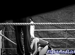 bigtitted eurobabe wrestles lesbian beauty