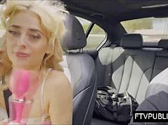 Amateur Blonde Exposes Breasts And Masturbates In Public Outdoors