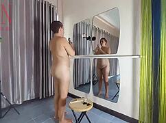 naked nudist hairdresser cuts her own hair regina noir s1