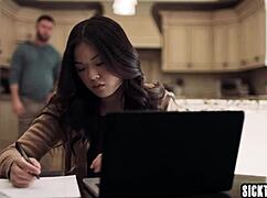 Jealous asian teen lulu chu craves sex and gets fucked after masturbation and blowjob with slimthick vic