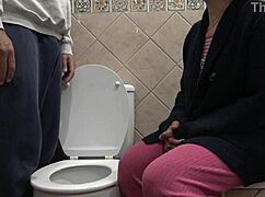 Taboo horny stepmother enjoys watching 18 year old stepson piss