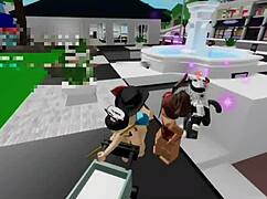 Having rough public sex in the square with a prostitute friend 😈