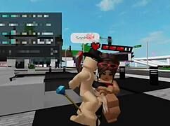 Having rough public sex in the square with a prostitute friend 😈