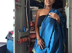 Did the desi maid get fucked by her boss while cleaning the cupboard?