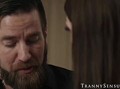 Long haired shemale gets rimmed?