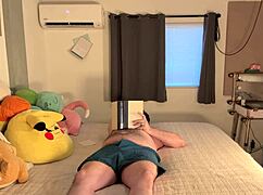 Chubby Latino Couple's Passionate Lovemaking Wife Sucks and Rides Hubby's Cock