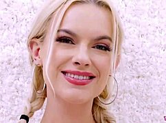 Radiant blonde girl showcases her sexy body in casting interview