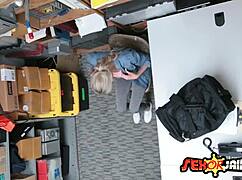 blonde bitch fucks security guard for stealing in shop 😏