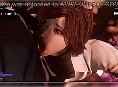 asuka kazama deepthroats in hot threesome