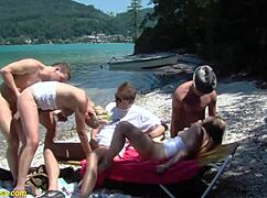 Suggestive Public Family Therapy Turns into Beach Orgy with Big Cocks