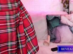 Revealme, does the sexy milf in sailor outfit masturbate with toys, fingers, and suck dildo?