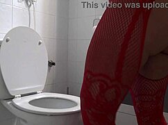 French Cuckold Wife Pisses From Hairy Pussy After Creampie