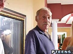 experienced blonde teen enjoys two guys