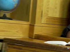 Students fuck teachers in classroom reverse gangbang