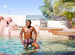 conversational chat about helena price by the pool with rome after activity