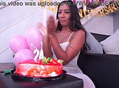 Jasminy Villar's 24th anniversary: she gets fucked by 7 monster cocks in a wild 7on1 with anal prolapse and dirty talk! 😈💦