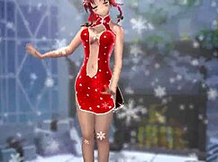 Naked girl dancing part 1, bouncing boobs in public.