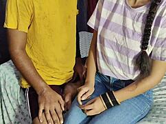 hot indian college student with big ass and huge tits secretly fucking with black indian cock backstage 😈