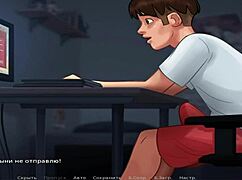 in the summertimesaga game, a mature teen jerks off my cock in episode one fifty-one, building up the tension slowly