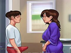 in the summertimesaga game, a mature teen jerks off my cock in episode one fifty-one, building up the tension slowly