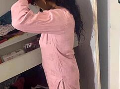 The neighbor visits in her pajamas for a story