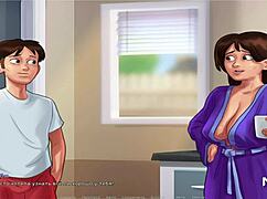 in the summertimesaga game, a mature teen jerks off my cock in episode one fifty-one, building up the tension slowly