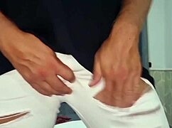 Wow, huge cumshot with endless jerking and gaping ass - massive load! 😲