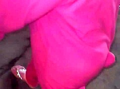 I fucked the mature prostitute in costume on the street without a condom and came inside