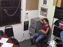 Brunette Hottie Fucks Cop to Escape Jail