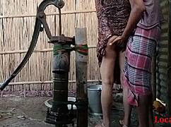 in a village, a married wife fucks outdoors with her husband's friend in localsex31's official video
