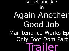 Imagine a mature woman dominating with her feet in pantyhose