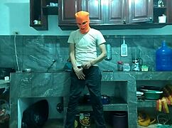 Flaccid Penis to Erect: 25-Year-Old Man Masturbates Big Cock in Kitchen