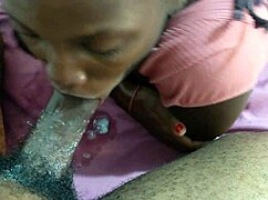 good girl gone bad practicing dildo sucking skills with spit dripping.