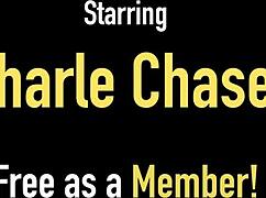 Cougar charlee chase rubs her mature clit when fucking herself