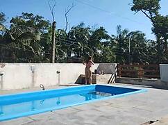 Hey, I called the bricklayer on Sunday to finish the pool job, but I was all ready and slutty waiting, and he just jerked off and came right for me.